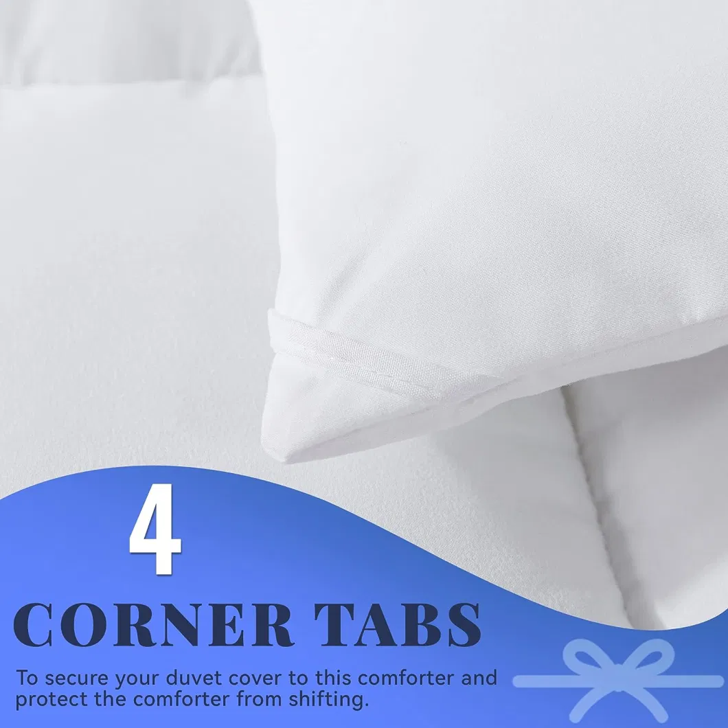 Down Alternative Comforter (White, Cal-King) All Season Soft Quilted - Bed Comforter - Duvet Insert with Corner Tabs - Winter Summer Warm, 104X96 Inches