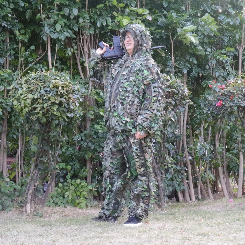 Ghillie Suit 3D Leafy Camo Hunting Suit, Hooded Men&prime; S Outdoor Hunting Clothing