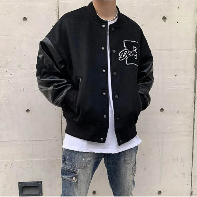 2023 Wholesale Custom Latest Designs Long Sleeve Baseball Varsity Jacket Manufacturer High Quality Men Chenille Embroidery Leather Sleeves Jacket