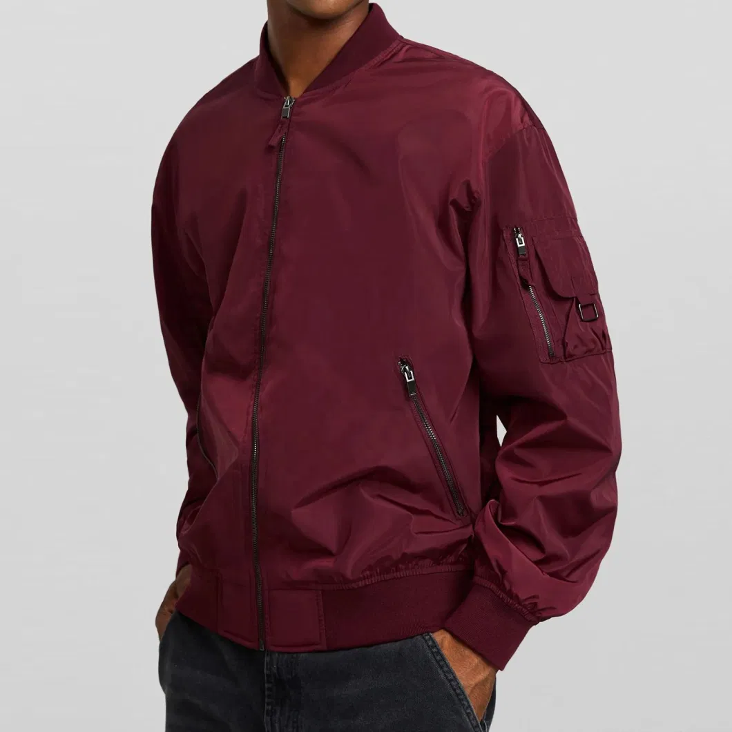 Top Quality 100% Polyester Lightweight Bomber Jacket Men Windbreaker Jacket Varsity College Jacket for Men
