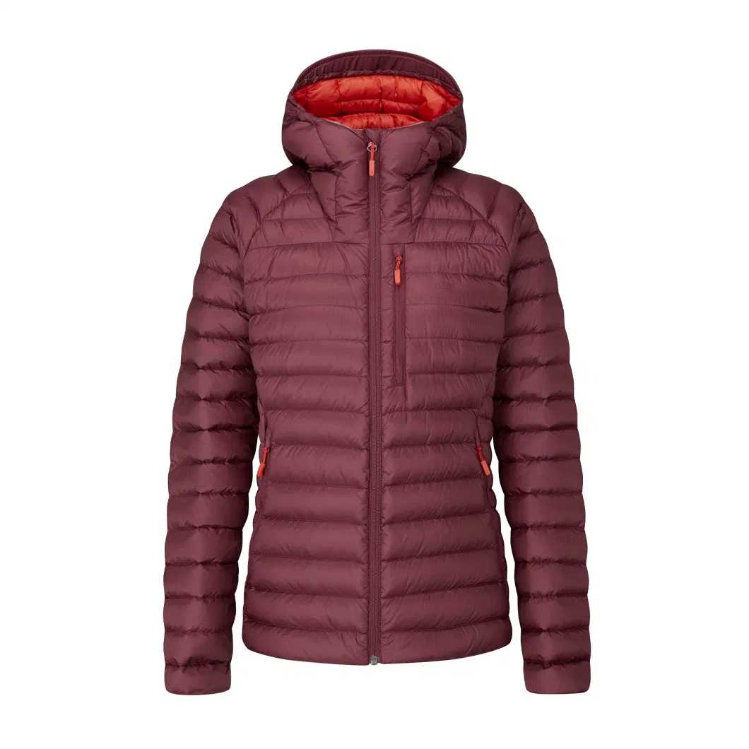 Asiapo China Factory Women&prime;s Red Down Jacket for Hiking/ Climbing/ Skiing