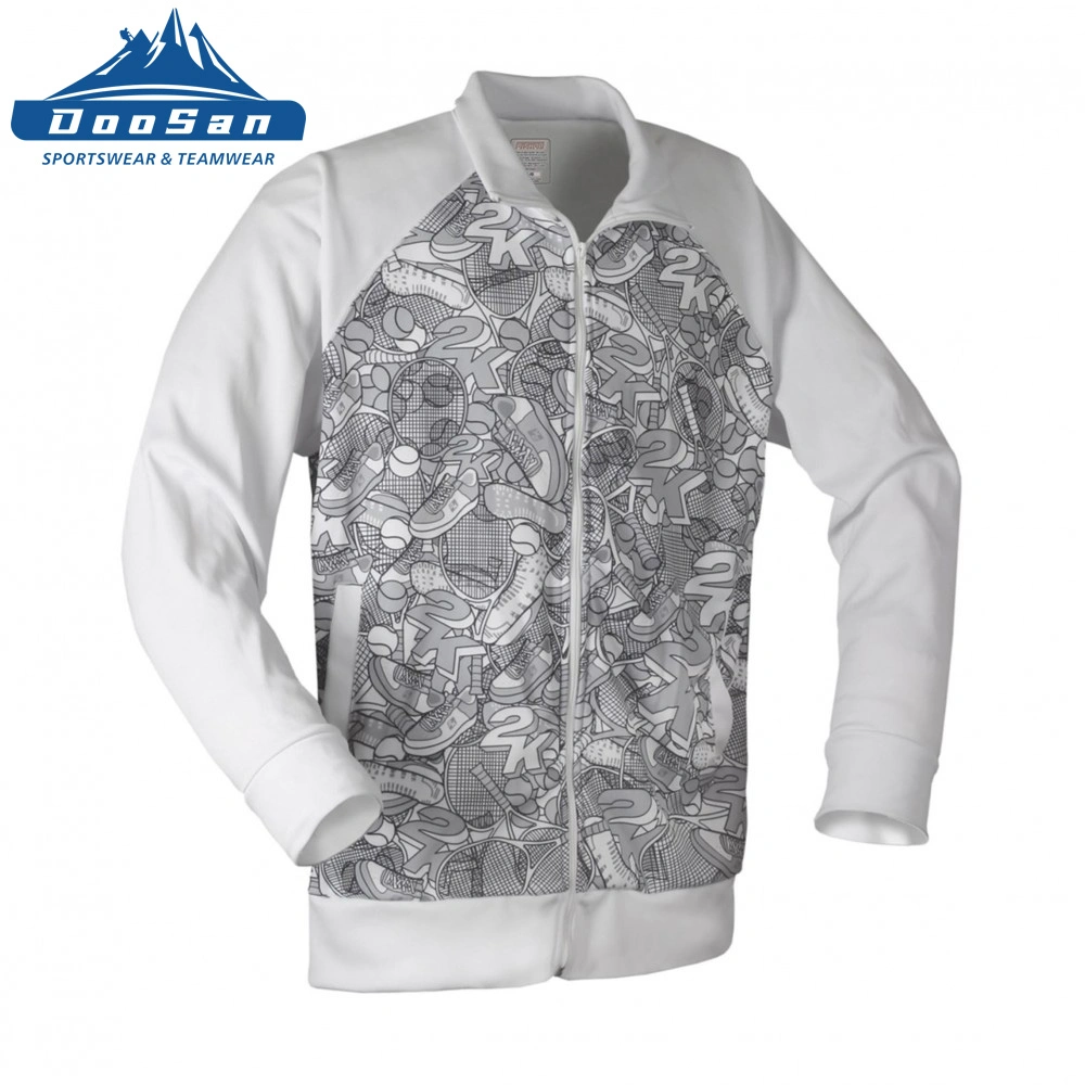 OEM Factory High Quality Sublimation 3D Printing Side Pocket Wind-Proof Warm Trendy Full Zip Jacket