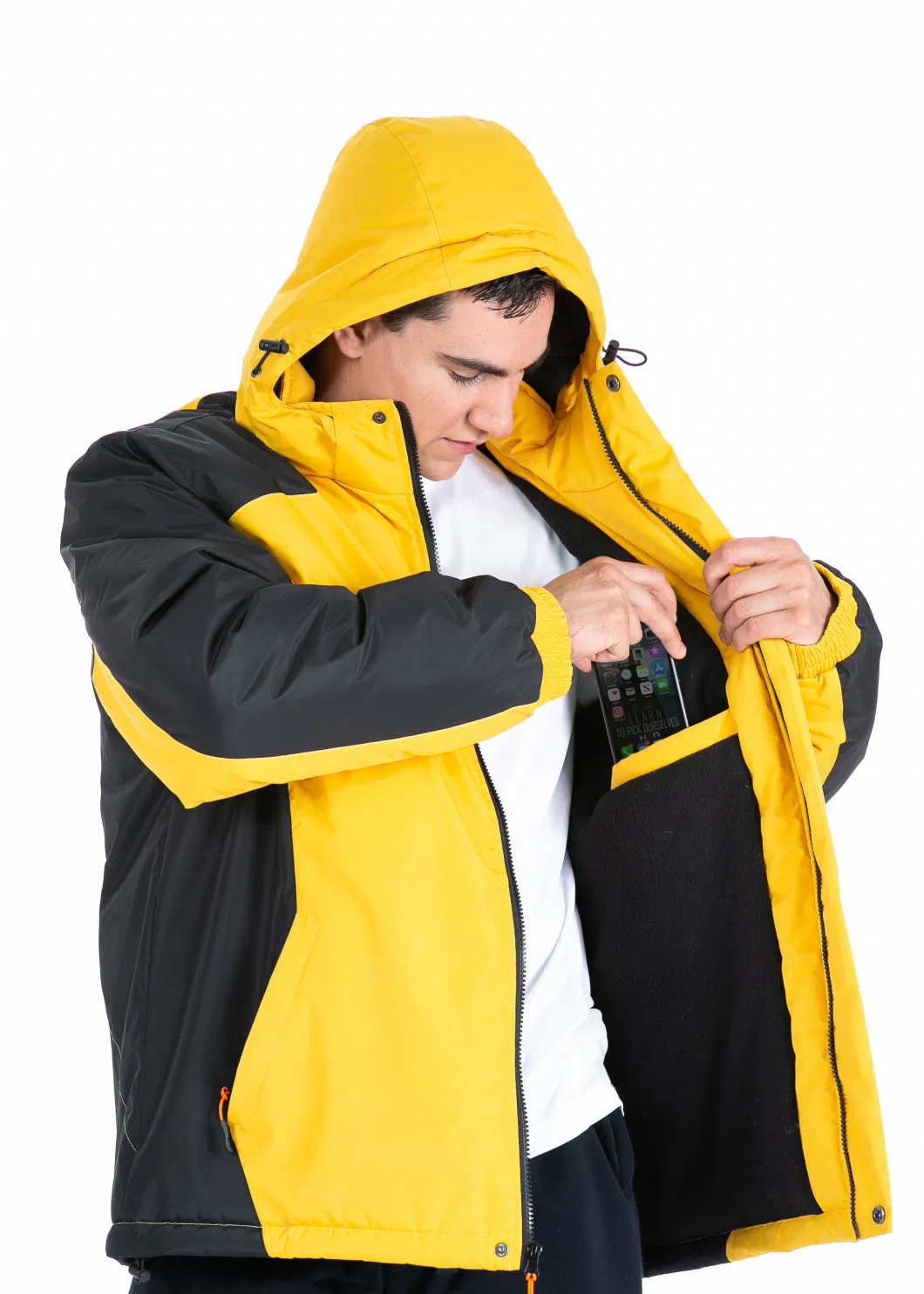 Windproof Hood Detachable Waterproof Hoody Climbing Wear Outdoor Jacket