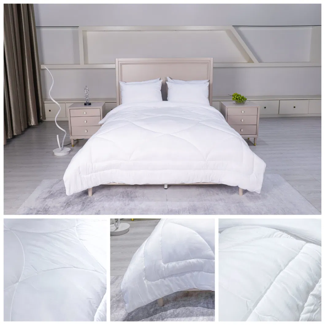 China Manufacturer Home Textile Nice Quality Cheap Price All Seasons Wholesale New Stitching Design White Hotel Microfiber Polyester Quilted Fluffy Duvet