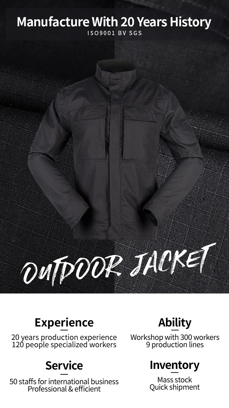 Custom Autumn Black Men&prime;s Coat for Army - Premium Quality OEM Winter Jacket