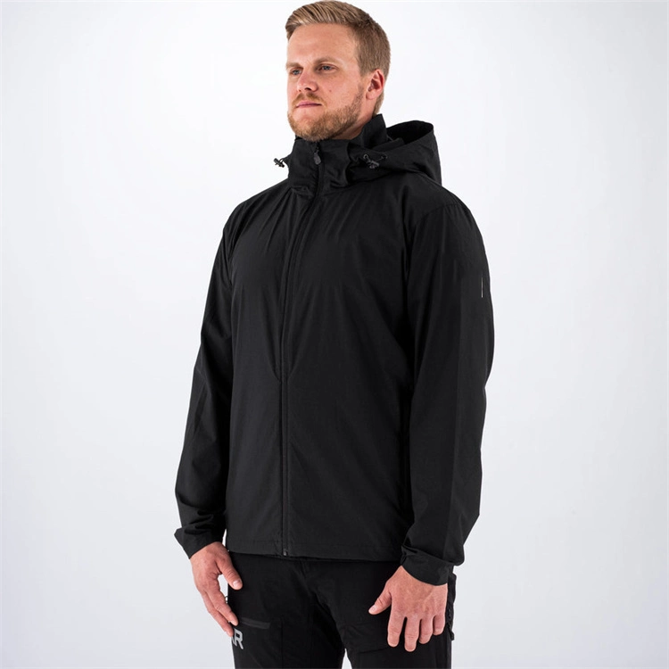 Outdoor Mens Fishing Wind Breaker Waterproof Breathable Black Color Rain Jacket Men