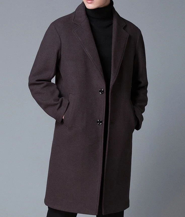 Source Manufacturer High Quality Wholesale Fabric Wool Coat/Can Export Seiko Fine Cut Medium Length Wool Coat 2021 New Arrival