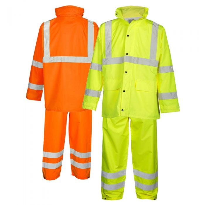 Outdoor Work Reflective Safety Clothing PU Waterproof Breathable Raincoat Workwear Suit