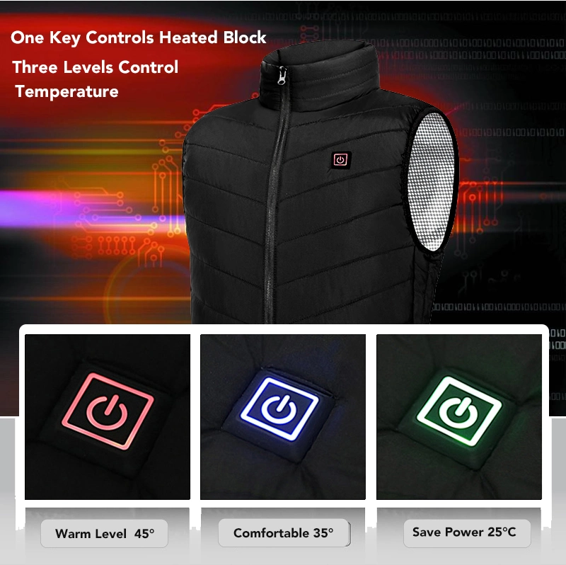 2022 Hot Selling Winter Cold Season Intelligent Constant Temperature Heating Vest Unisex Men USB Rechargeable Electric Jacket Heated Vest for Women