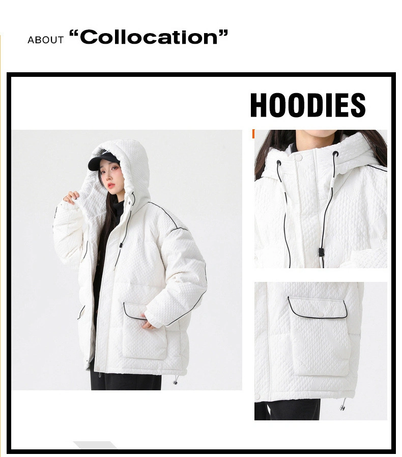 Winter White Duck Down Jacket Men&prime;s Puffer Jacket Padded Parka Hood Coat for Women