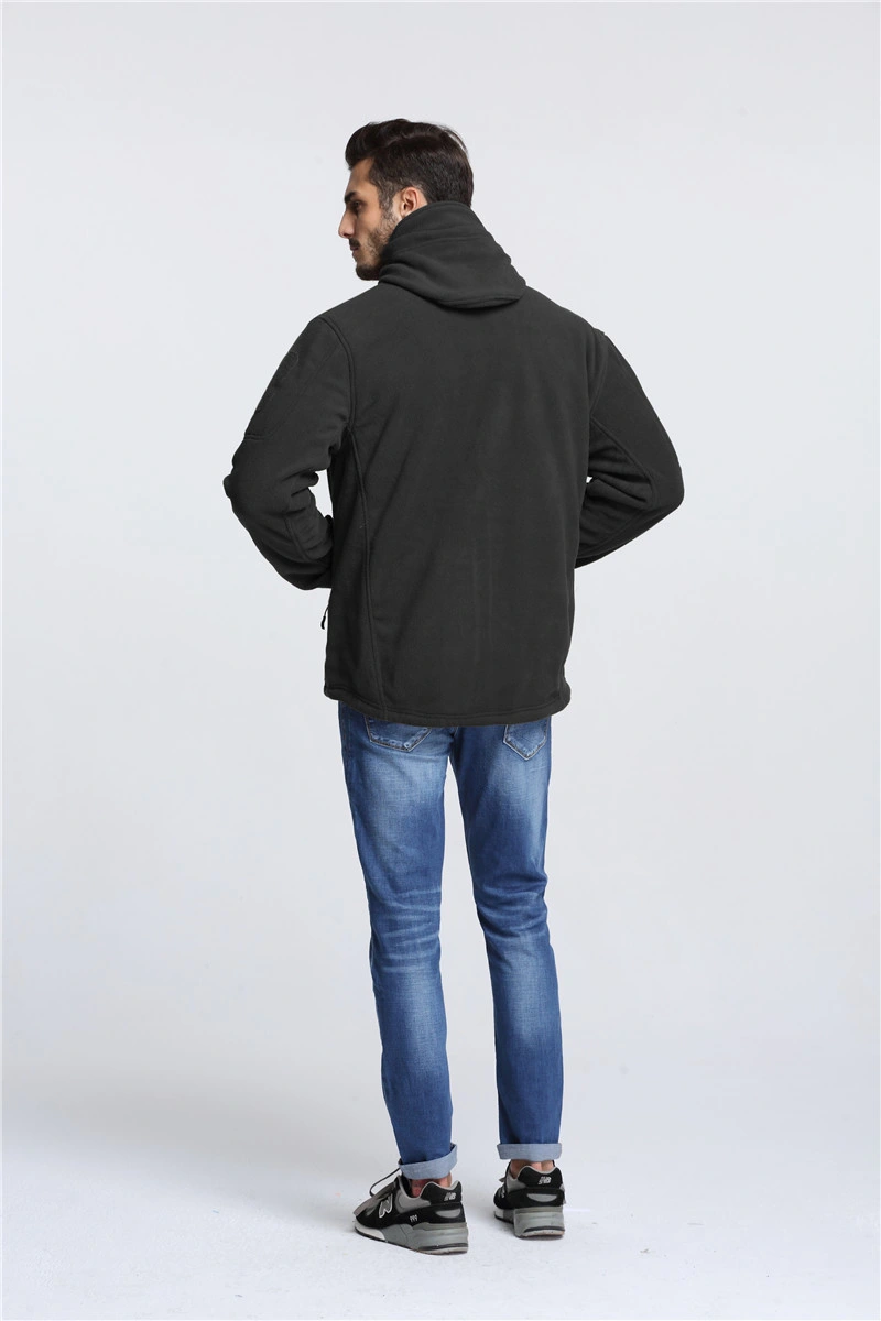 Hoodie Fleece Jacket Mens Outdoo Windproof Coat Micro Polar Fleece Jacket for Men