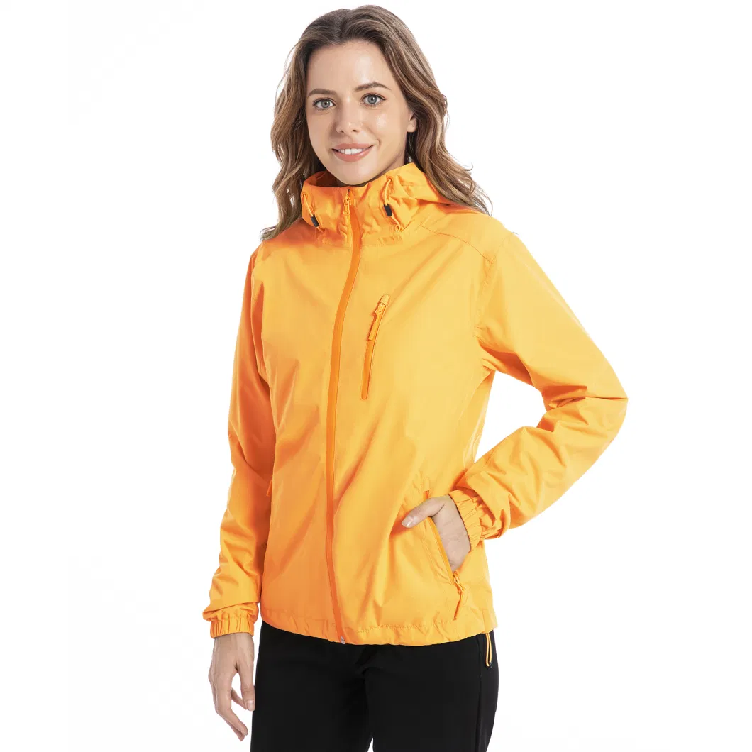 China Supplier Women Outdoor Waterproof Hoody Windbreaker Breathable Lightweight Clothes Winter Rain Jacket