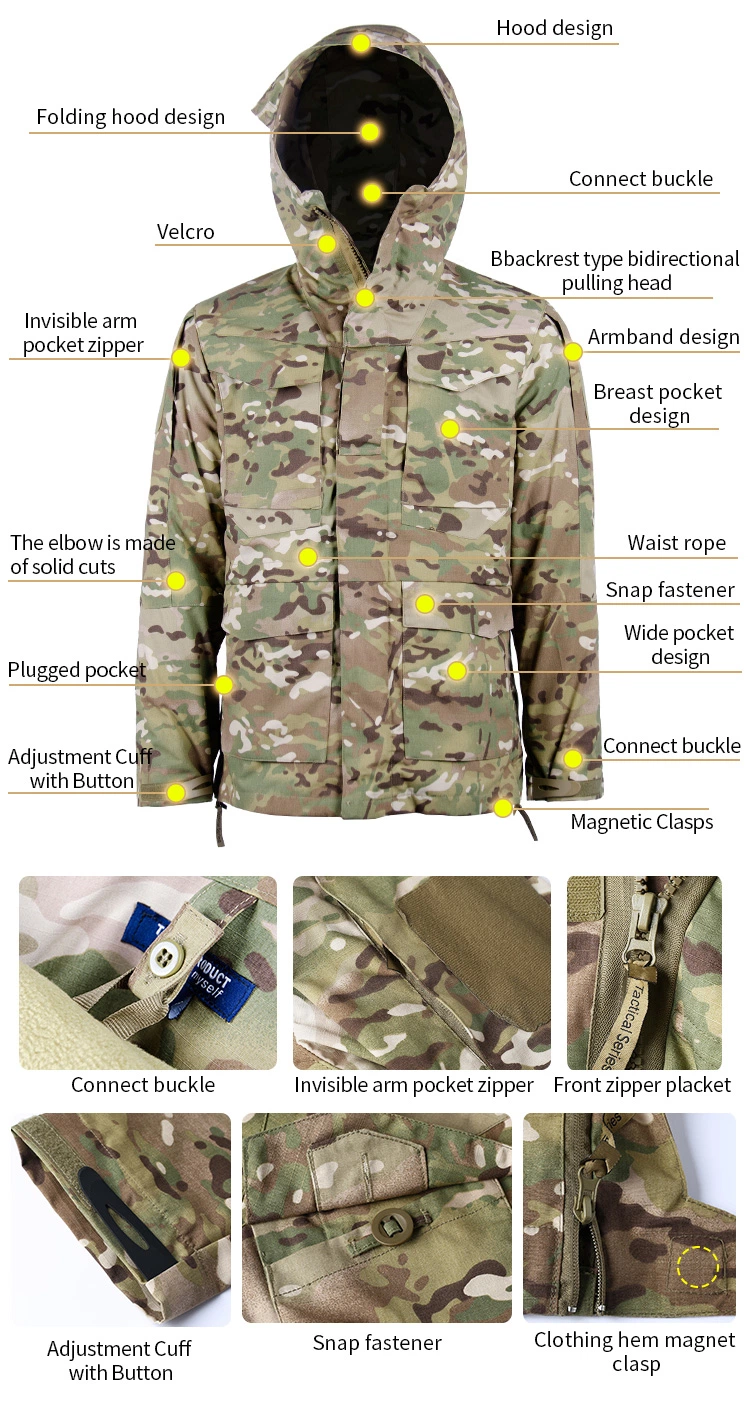 Outdoor Custom 3 in 1 Military Sports Waterproof Winter Man Jacket