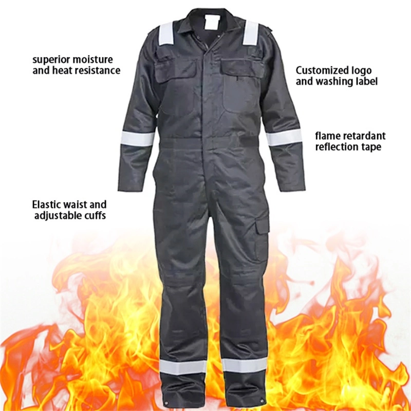 Customized Industrial High Visibility Polyester Cotton Durable Safety Coverall Construction Factory Workwear Overall