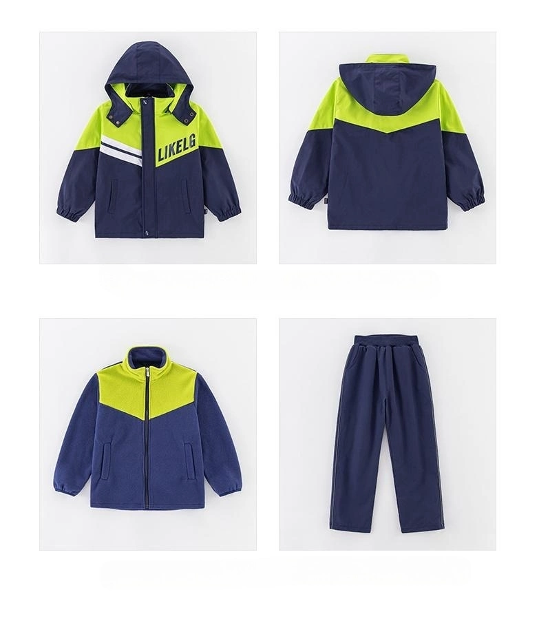 High Quality Kids Winter Three Piece School Uniform Interchange Jacket