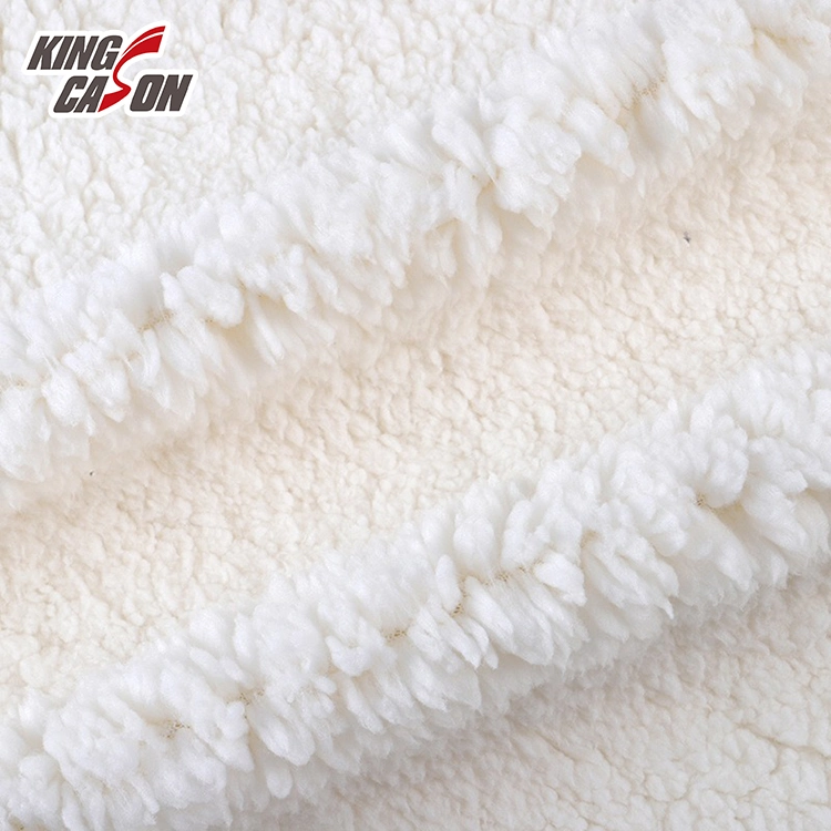 Kingcason Polyester Windproof Warm Custom Color Sherpa Bonded Polar Composite Fleece Fabric for Jacket Cushion Carpet