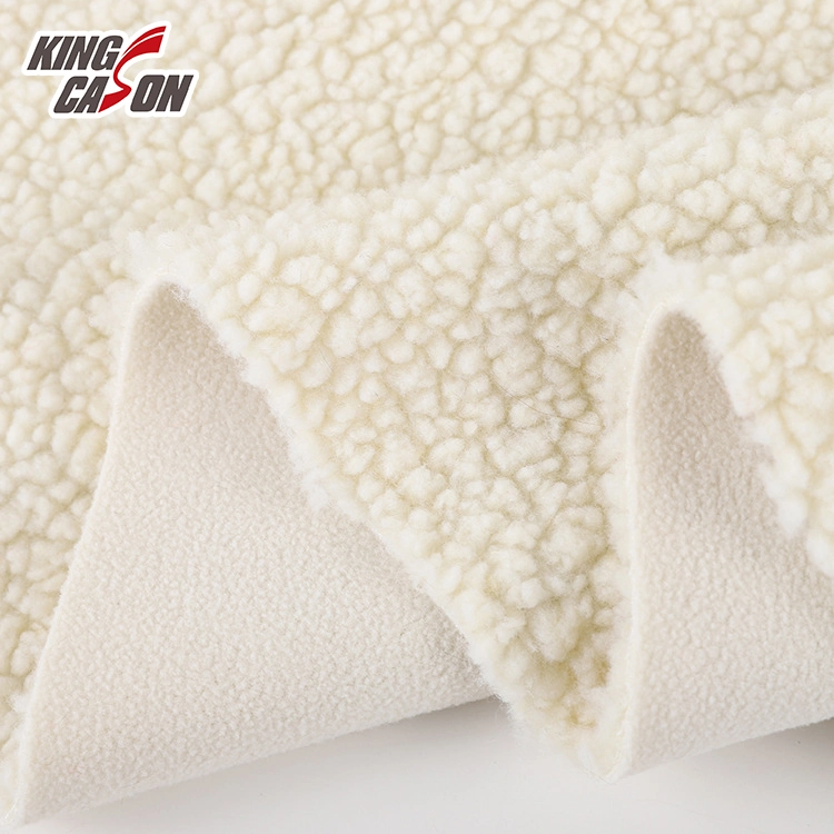 Kingcason Polyester Windproof Warm Custom Color Sherpa Bonded Polar Composite Fleece Fabric for Jacket Cushion Carpet