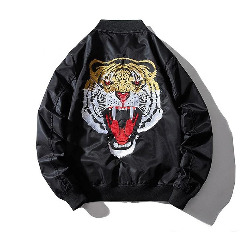 Wholesale Factory Tiger Embroidered Windproof Varsity Jacket