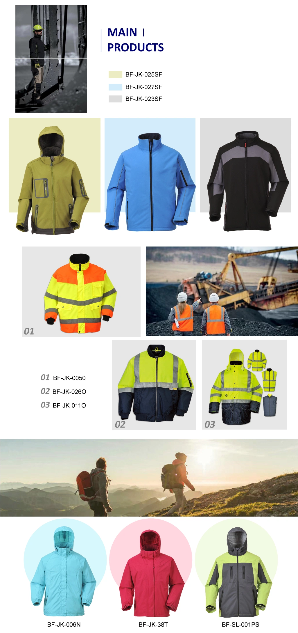 Waterproof Raincoat Winter Windbreaker Breathable Sports Men&prime;s High Visibility Hi Vis Reflective Safety Clothing Protective Security Apparel Workwear Jackets