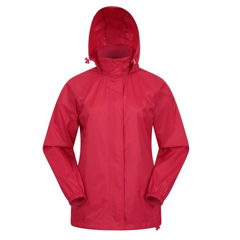 Wholesale Factory Womens Waterproof Parka Jacket Windproof Breathable Hood Jacket Rain Hiking Jacket with Taped Seams