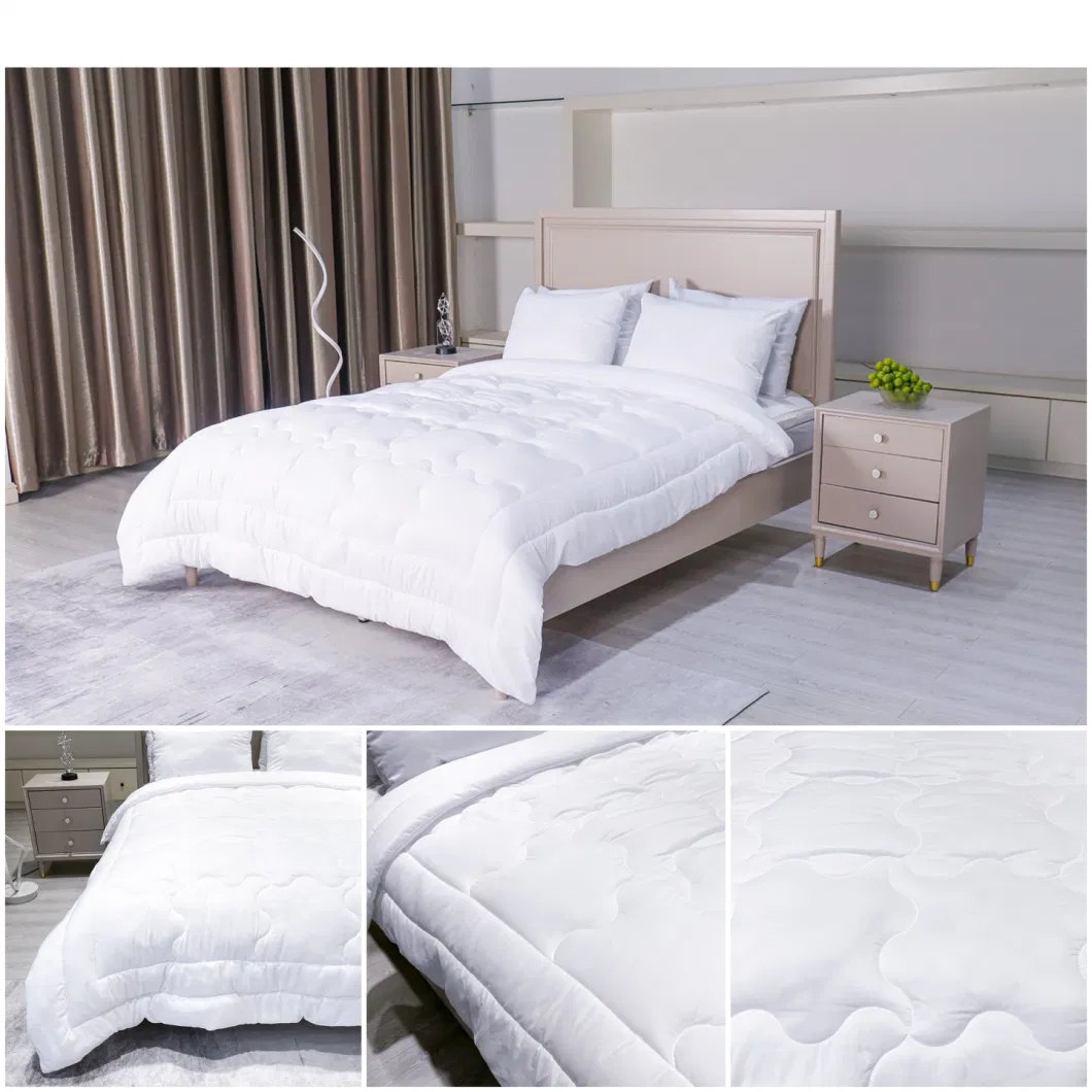 Factory Supplier White Microfiber Customized Quilt Queen Size Comforter Blanket Cotton Duvet