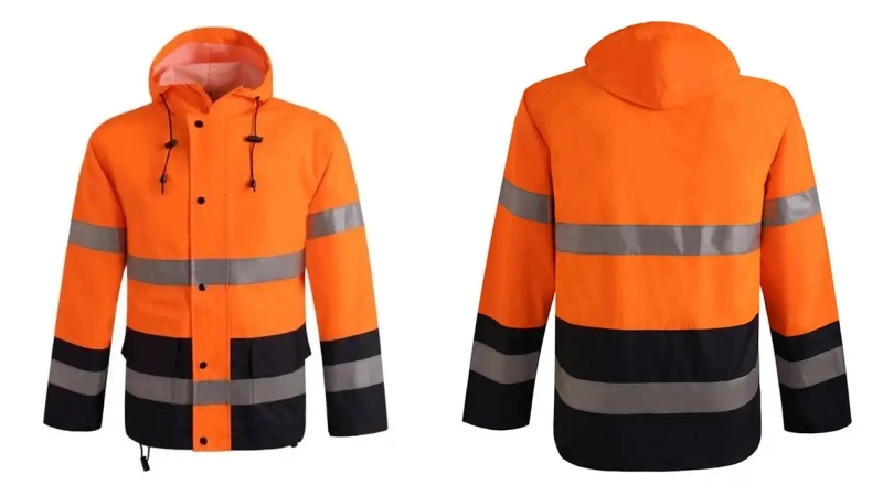 Safety Construction Custom Cheap Reflective Tape Polyester Fleece Warm Overall Uniform Factory Weld Men Workwear Winter Jacket