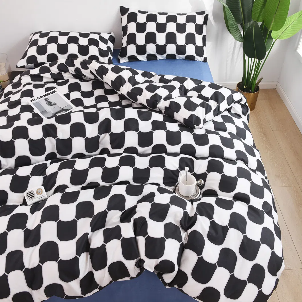 China Manufacturer Supply Modern Luxury Geometric Pattern Complete Queen Duvet Cover Bedding Set