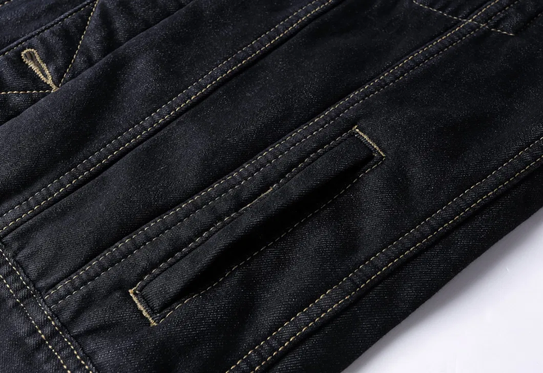 Asiapo China Factory Men&prime;s Casual Regular Fit Button Down Fleece Denim Jean Jacket