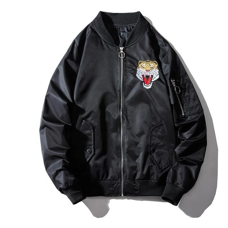 Wholesale Factory Tiger Embroidered Windproof Varsity Jacket