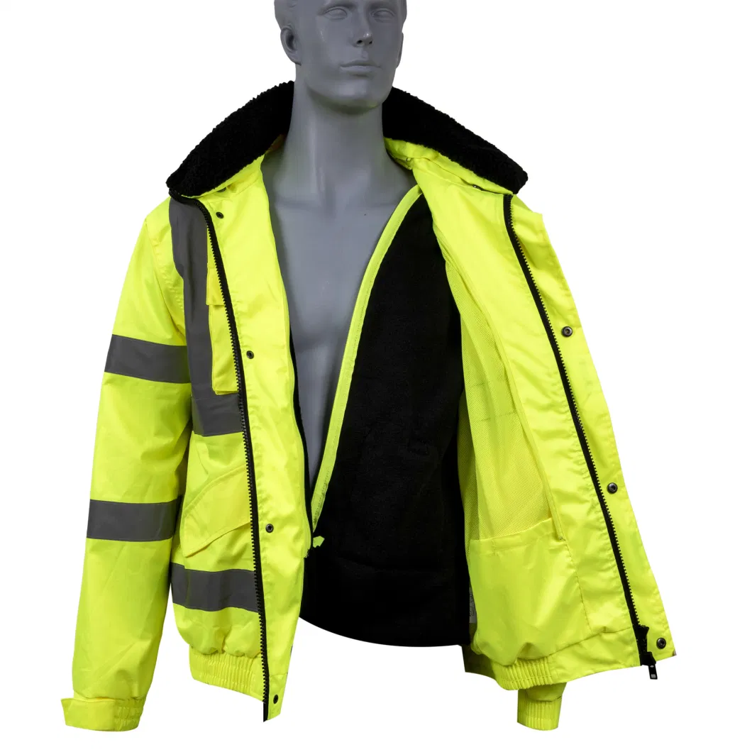 Waterproof Raincoat Winter Windbreaker Breathable Sports Men&prime;s High Visibility Hi Vis Reflective Safety Clothing Protective Security Apparel Workwear Jackets