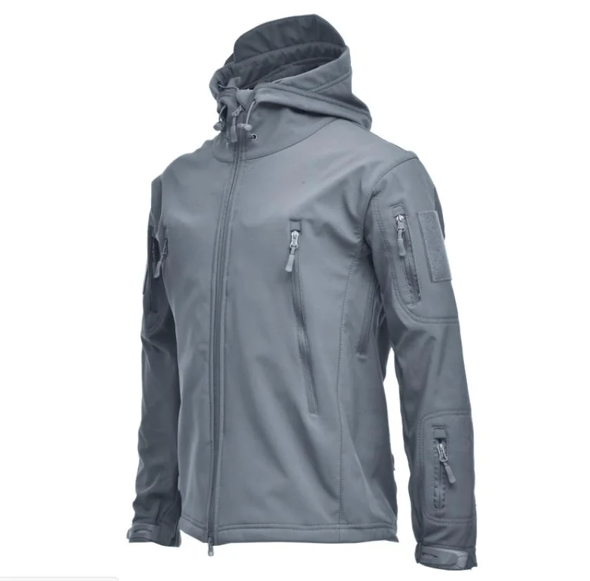 Wholesale Factory Long Hooded Windproof Soft Shell Jacket