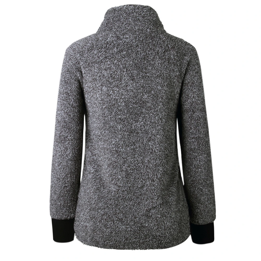 Wholesale Women Streetwear Snow White Color Pile Borg Fur Fleece Button Sherpa Pullover Sweatshirt Jacket