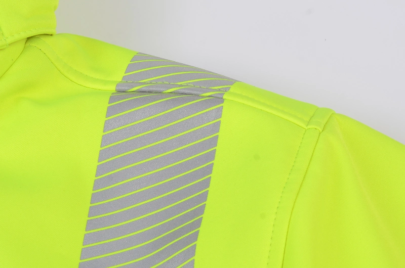 Custom Warm Polyester Reflective Waterproof Winter Construction Fleece Softshell Hi Vis Safety Jacket