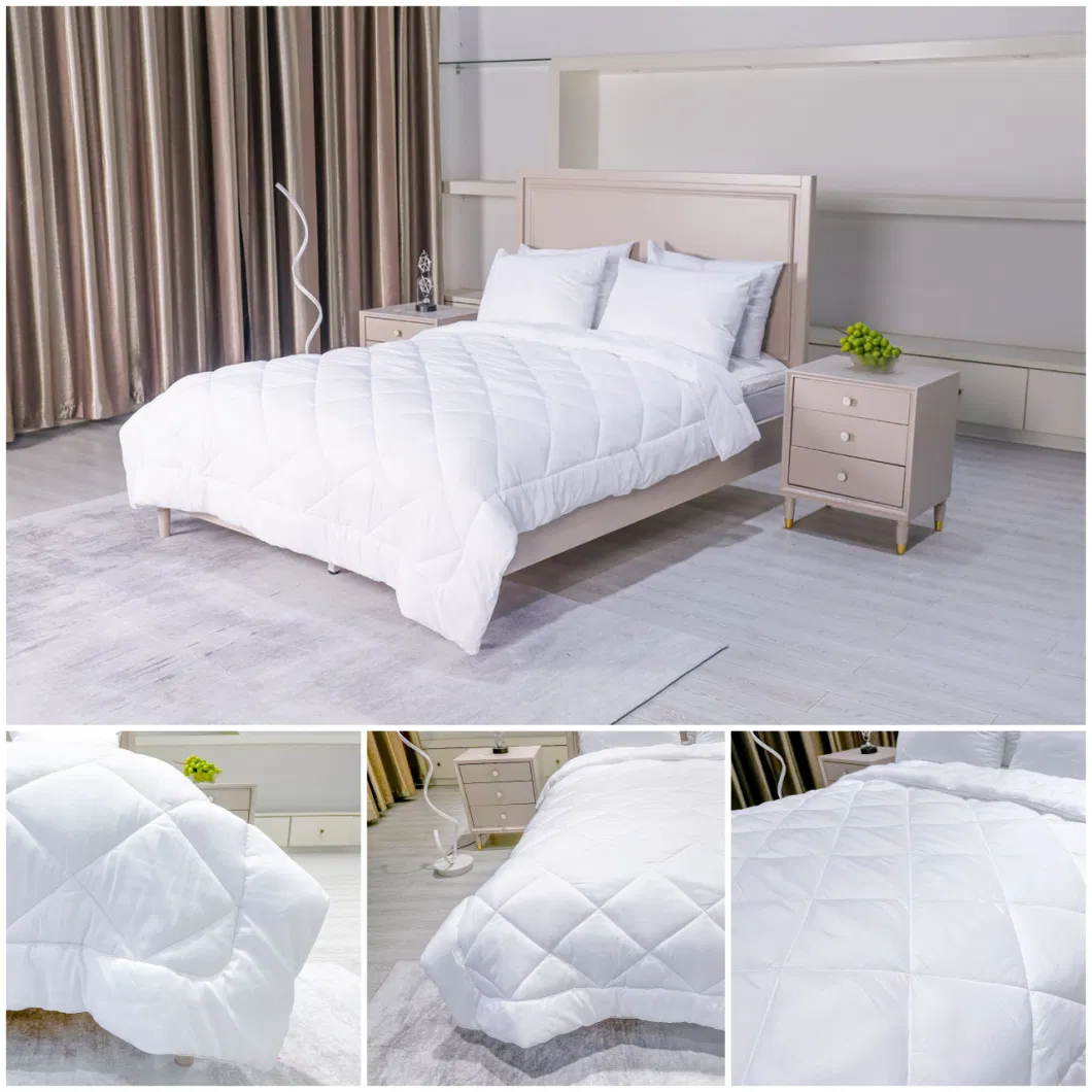 China Manufacturer Home Textile Nice Quality Cheap Price All Seasons Wholesale New Stitching Design White Hotel Microfiber Polyester Quilted Fluffy Duvet