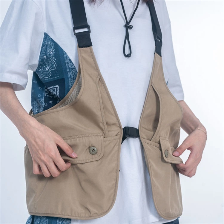 Cargo Vests Men Safari Style Streetwear Sleeveless Jacket Men&prime;s Summer Thin Vest