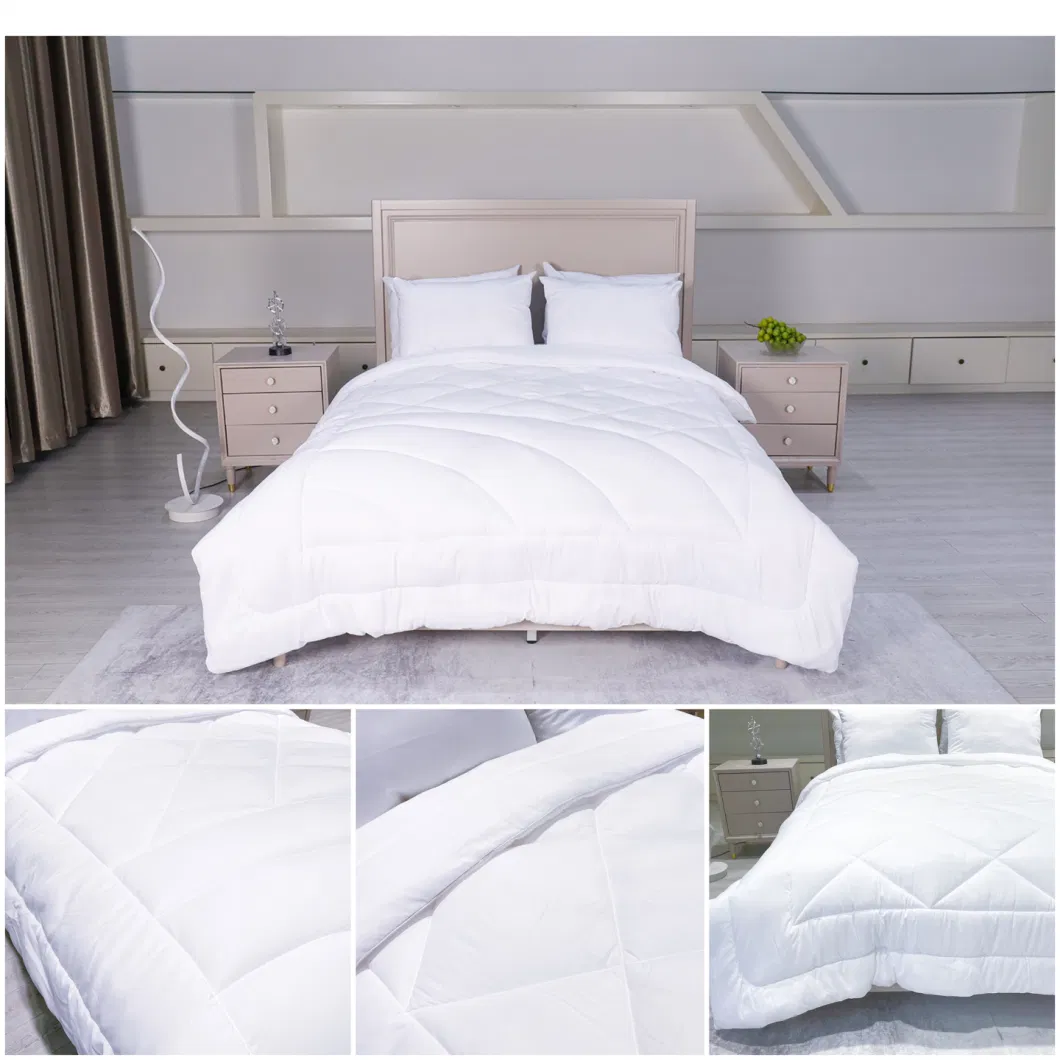 China Manufacturer Home Textile Nice Quality Cheap Price All Seasons Wholesale New Stitching Design White Hotel Microfiber Polyester Quilted Fluffy Duvet