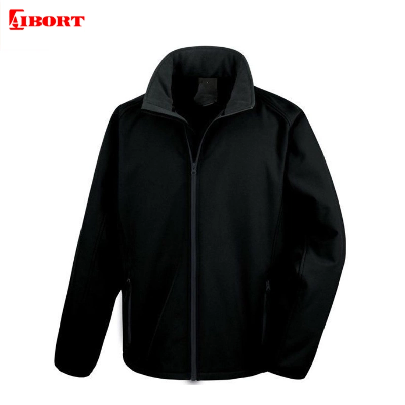 Aibort High Quality Black Softshell Jacket with Factory Price (T-JK-40)