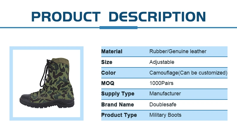 Double Safe Manufacturer Camouflage Outdoor Tactical/Military/Hunting/Army/Police/Combat Boots