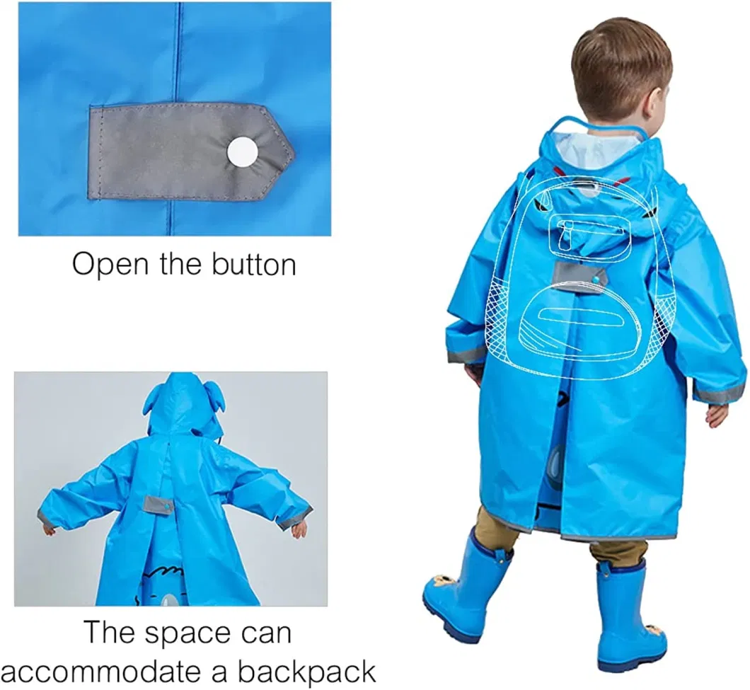 Rain Poncho Kids, Toddler Poncho with Hood, waterproof Rain Jacket Coat, 3D Cartoon Children Rainwear for Girl Boy