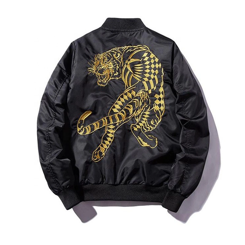 Wholesale Factory Tiger Embroidered Windproof Varsity Jacket