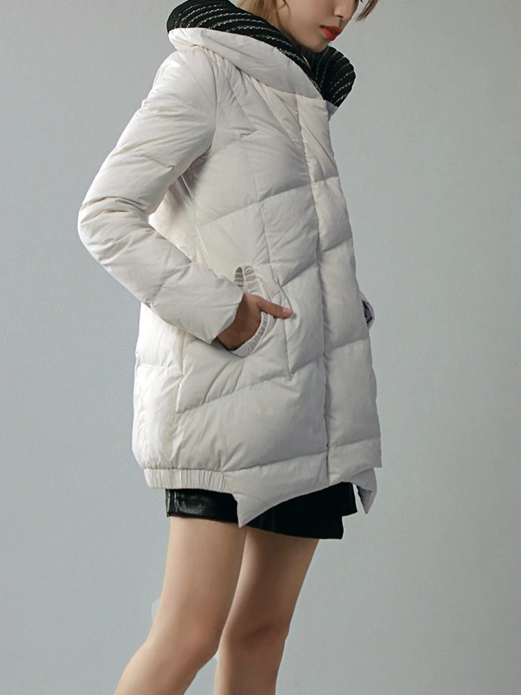 Factory Manufacturer Custom Goose Down Women Jacket Warm Long Winter Coat
