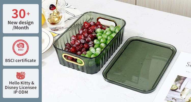 Pet Multipurpose Household Storage Organizer for Food Snack Plastic Storage Bin for Kitchen Cabinet Countertop