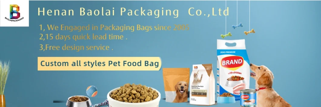 Wholesale Plastic Food Aluminum Foil Flat Bottom Packaging Bag Pet Food Bag