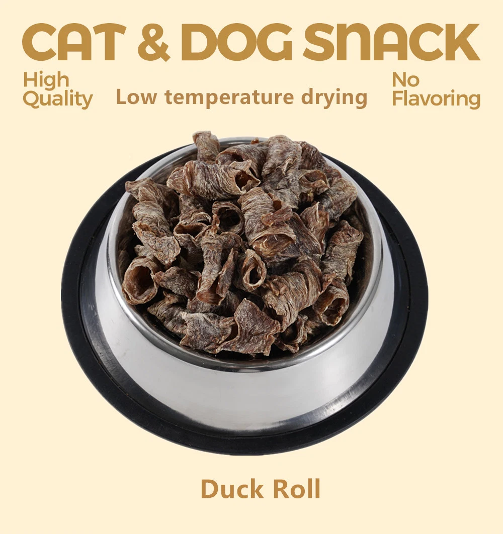Manufacture Pet Supply Rich Nutrition Dog Training Dry Pure Duck Meat Roll Pet Food