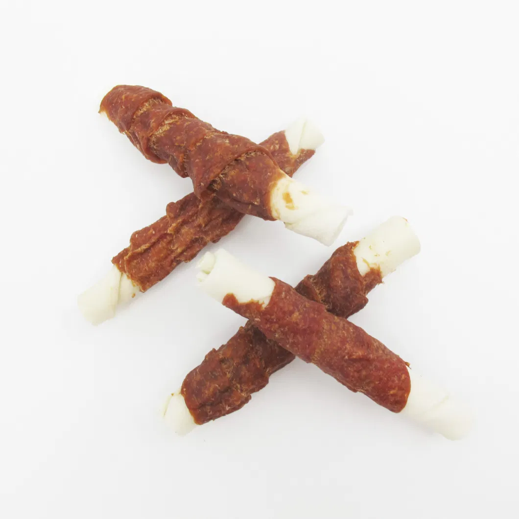 Teeth Cleaning 6 Inch Duck Meat Wrapped Rawhide Stick Meat Dog Pet Treat