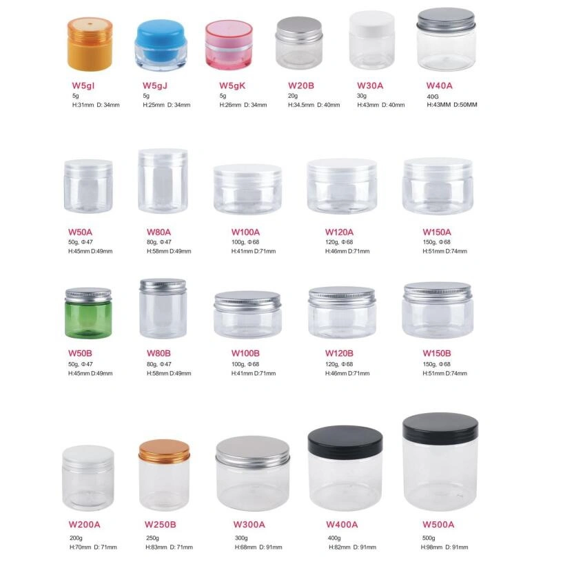 Food Grade Pet Clear Plastic Packaging Jar Large Calibre 47mm/56mm/68mm/83mm/89mm Plastic Container