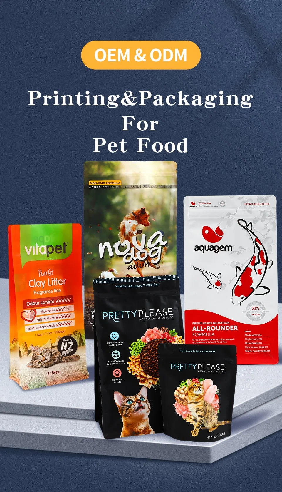 Dog Food Animal Food Slider Zipper Pet Food Packaging Bag with Handle
