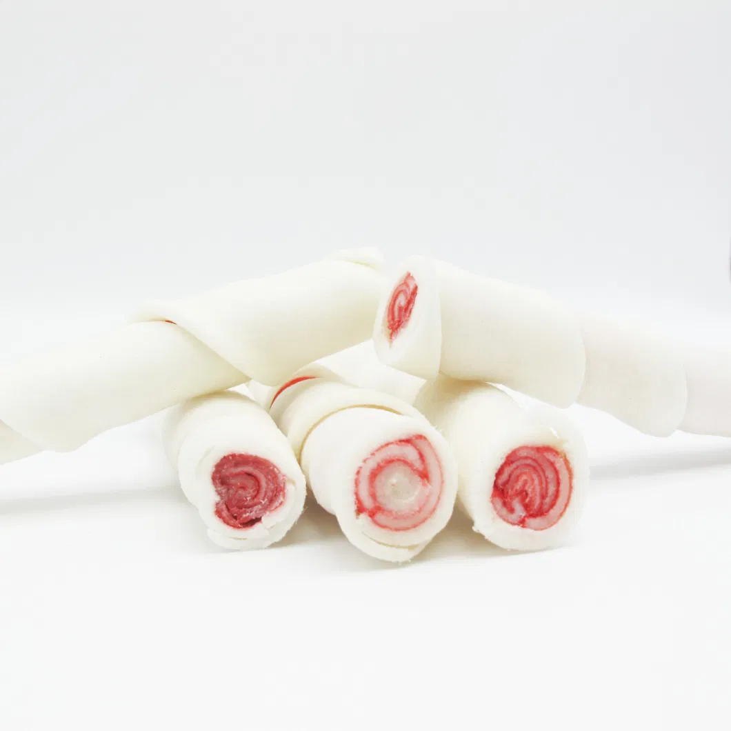 Wholesale Healthy Customized Flavour Stuffed Cowhide Roll Stick Dog Treat