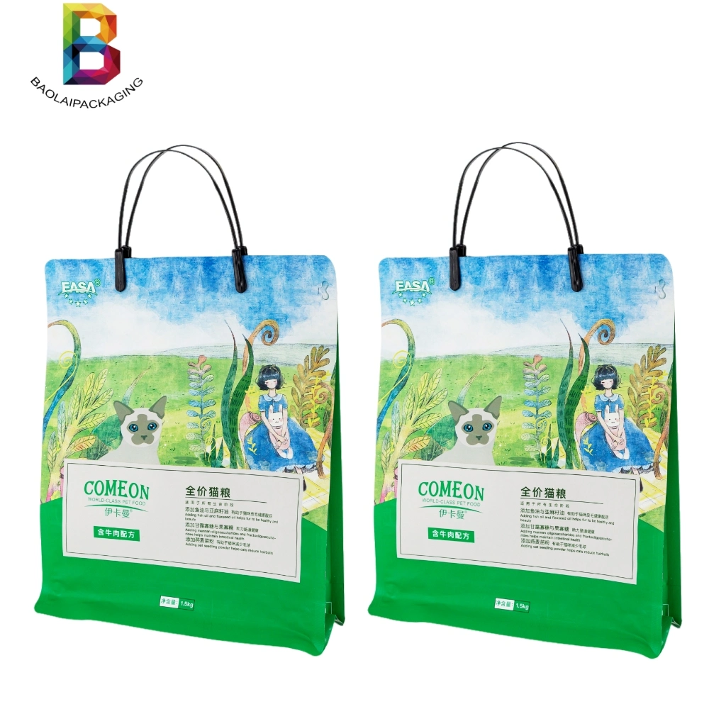 1kg 2kg 4kg 20kg Cat Litter Cat Food Zipper Lockpackaging Flat Bottom Pouch Pet Food Bag