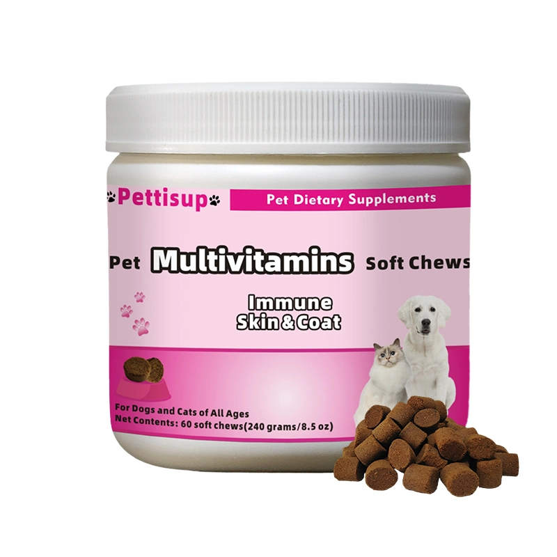 Pettisup 60 Chews Probiotics Supplement Pet Gut Health Support Dog Probiotics Soft Chews Digestive Health Chewable Dog Treats